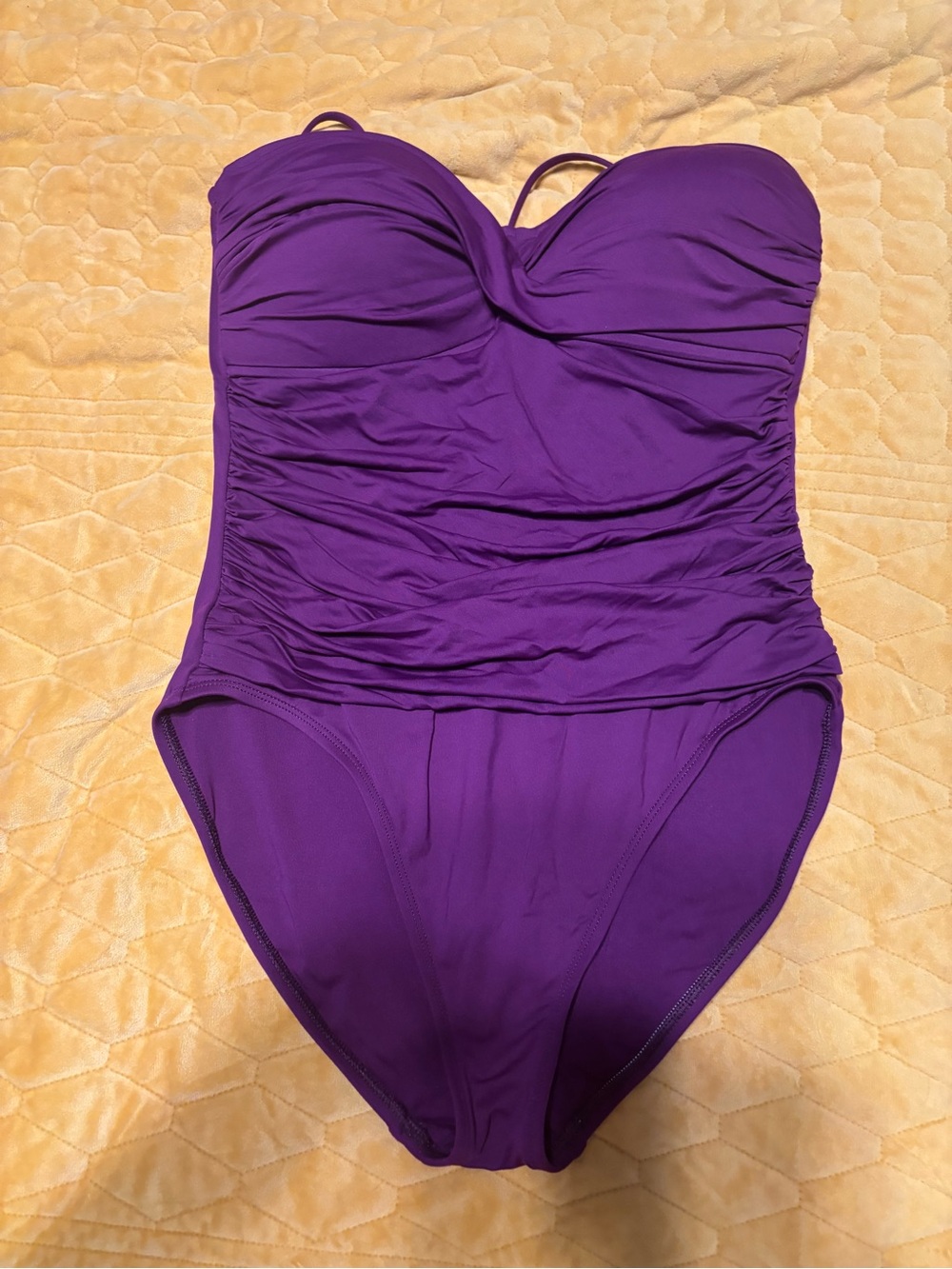La Blanca L Purple Strapless One-Piece Swimwear